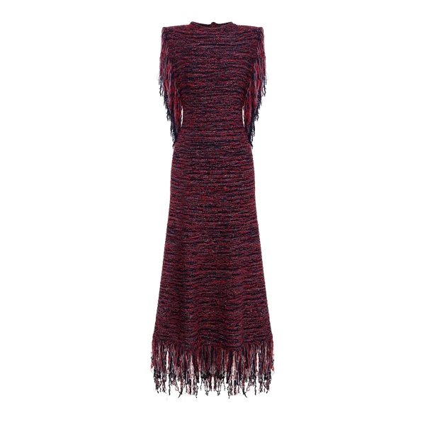 Alemais Nieve Red Sequin Knit Midi Dress | Midi Dresses | Coveti