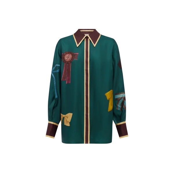 Rosette Silk Shirt