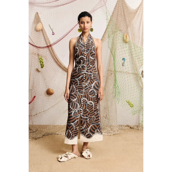 Alemais Sail Halter Midi Dress