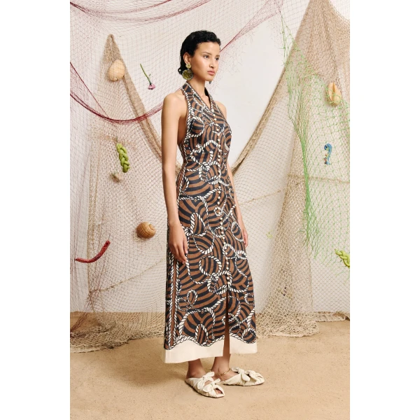 Alemais Sail Halter Midi Dress