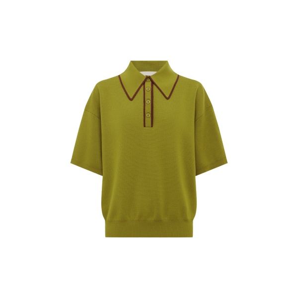 Alémais Valentina Olive Knit Polo