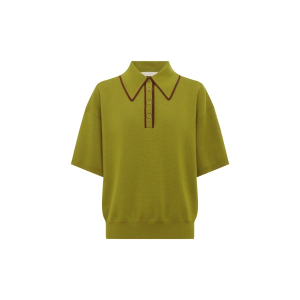 Valentina Olive Knit Polo
