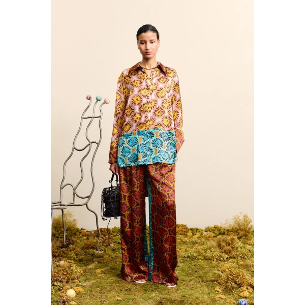 Alemais Xander Spliced Silk Shirt