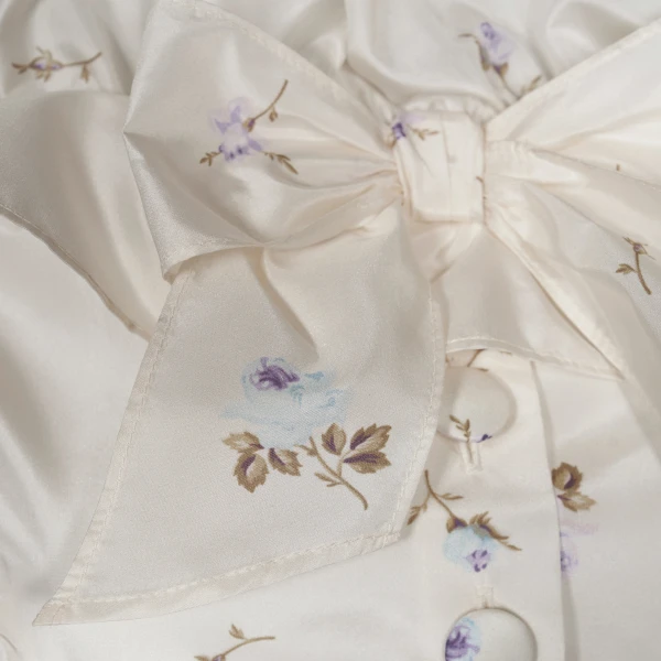 Alessandra Rich Floral-Print Silk Taffeta Off-Shoulder Dress in White and Multi, view 6
