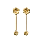 Alessandra Rich Flower Drop Earrings in Gold