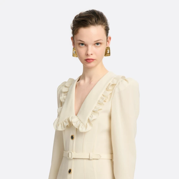 Alessandra Rich Metal and Crystal Earrings in Crystal and Gold, view 3
