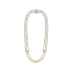Alessandra Rich Multi-Strand Pearl Necklace in Pearl and Silver