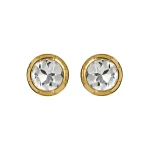 Alessandra Rich Round Metal and Crystal Earrings in Crystal and Gold