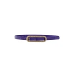 Alessandra Rich Slim Leather Belt with Crystal Buckle in Purple