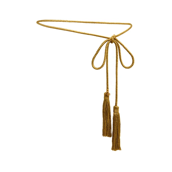 Torchon Belt with Tassels in Gold