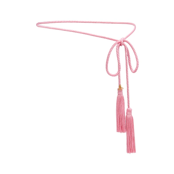 Torchon Belt with Tassels in Pink