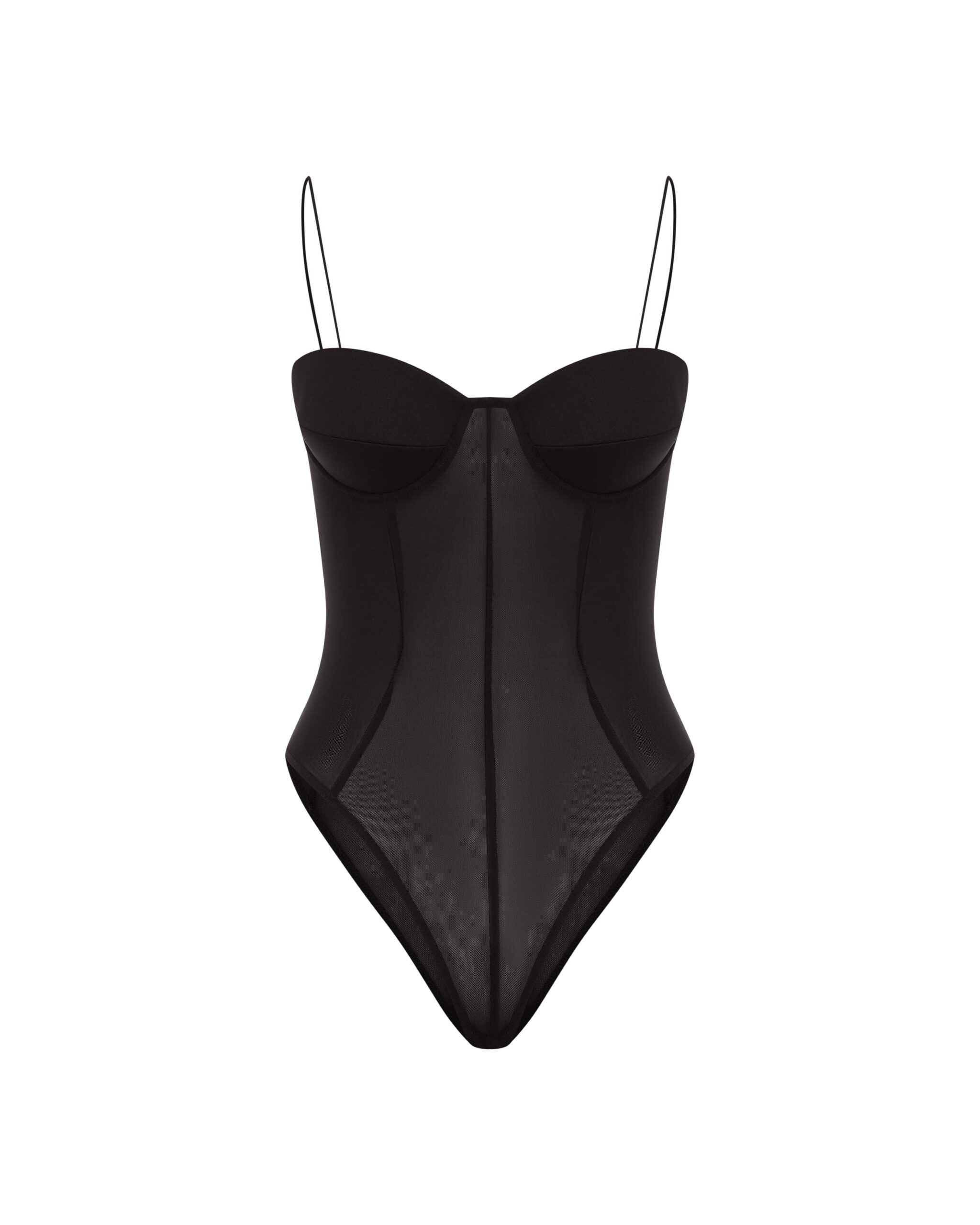 Alex Perry Cupped Bodysuit in Stretch Mesh, Black Alex Perry Cupped Bodysuit in Stretch Mesh, Black | Bodysuit | Coveti