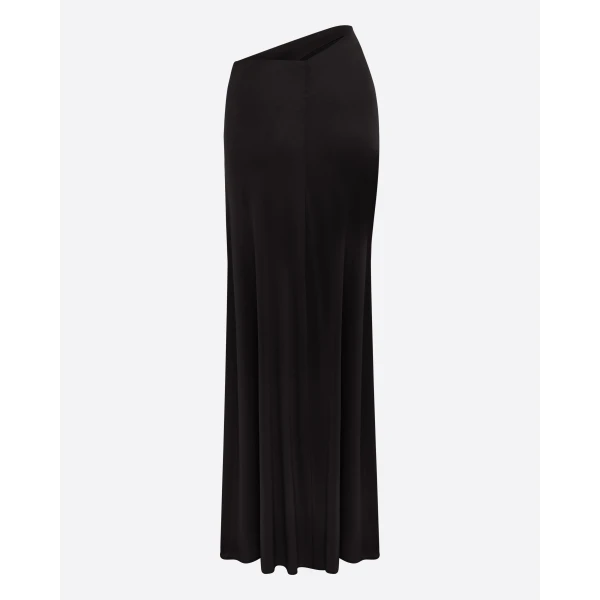 Alex Perry Drape Skirt in Stretch Mesh, Black