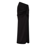 Alex Perry Drape Skirt in Stretch Mesh, Black | Maxi Skirts | Coveti