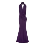 Alex Perry Halter Drape Gown in Dry Jersey, Violet | Evening Gowns | Coveti