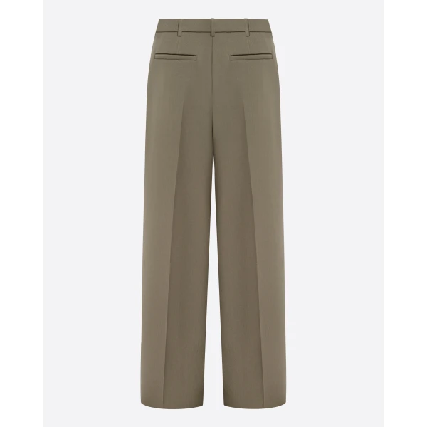 Alex Perry Pleated Trouser in Wool Suiting, Sage