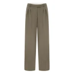 Alex Perry Pleated Trouser in Wool Suiting, Sage | Tailored pants | Coveti