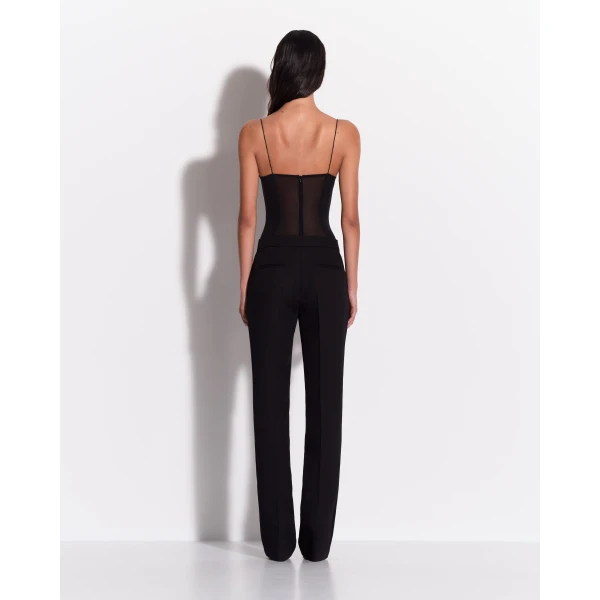 Alex Perry Straight Trouser in Wool Suiting, Black