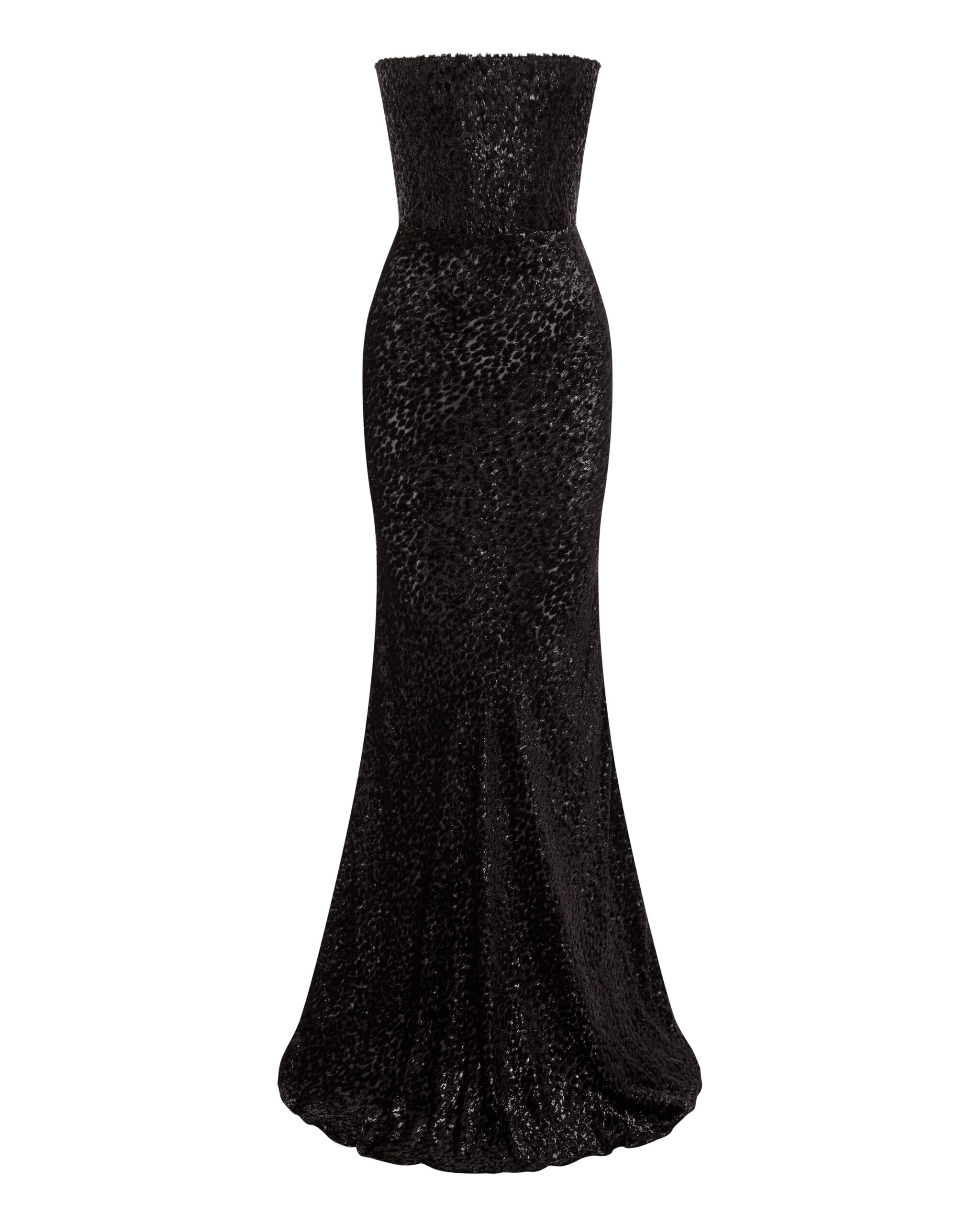 Alex Perry Strapless Drape Gown in Devoré, Black Alex Perry Strapless Drape Gown in Devoré, Black | Evening Gowns | Coveti