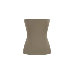 Alex Perry Strapless Longline Corset Top in Wool Suiting, Sage | Sleeveless | Coveti