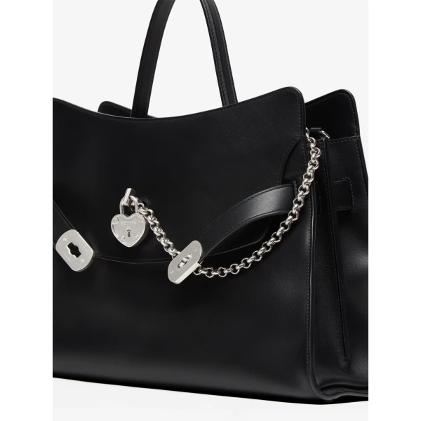 Black Alexander McQueen Locke Bag, view 6 | Totes & Top-Handle Bags