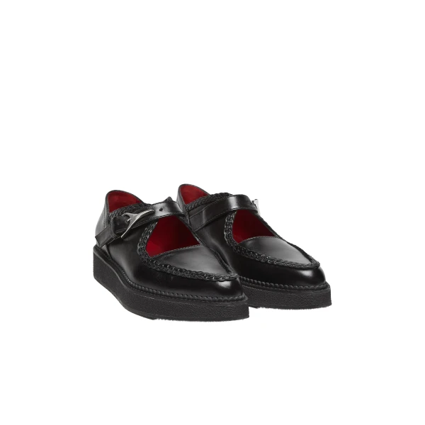 Black Alexander McQueen Wishbone Creeper, view 3 | Flats