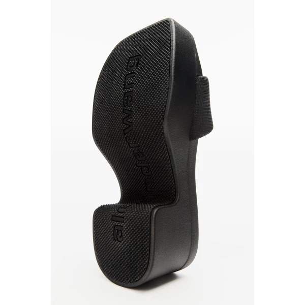 Alexander Wang 85mm Platform Slide in Black | Flip Flops & Slides | Coveti