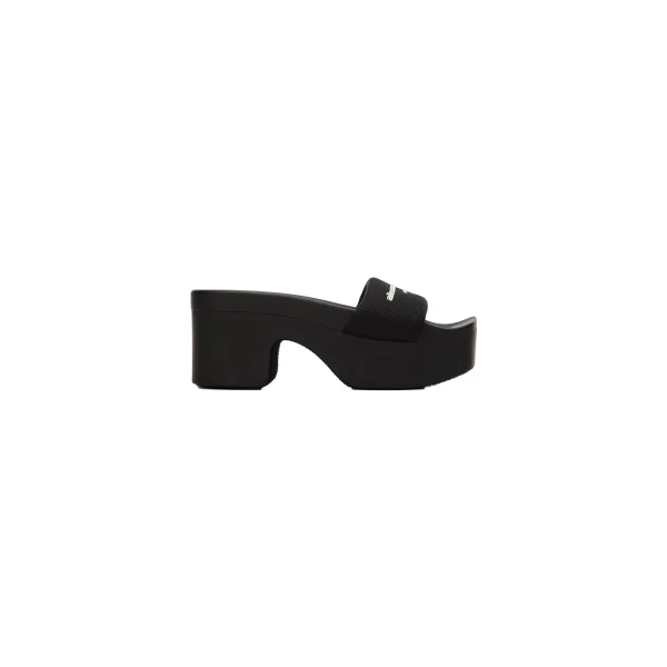 Alexander Wang 85mm Platform Slide in Black | Coveti