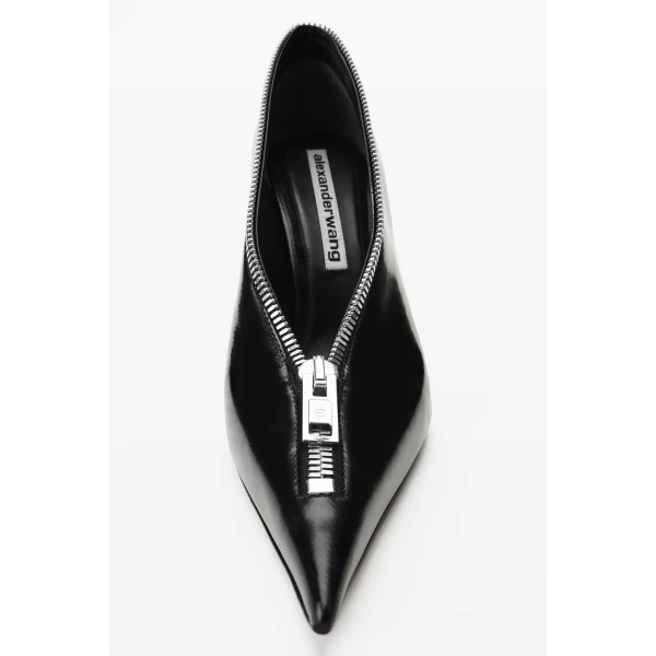 Alexander Wang Akila 105mm Zip-Up Pump in Black | Heels | Coveti