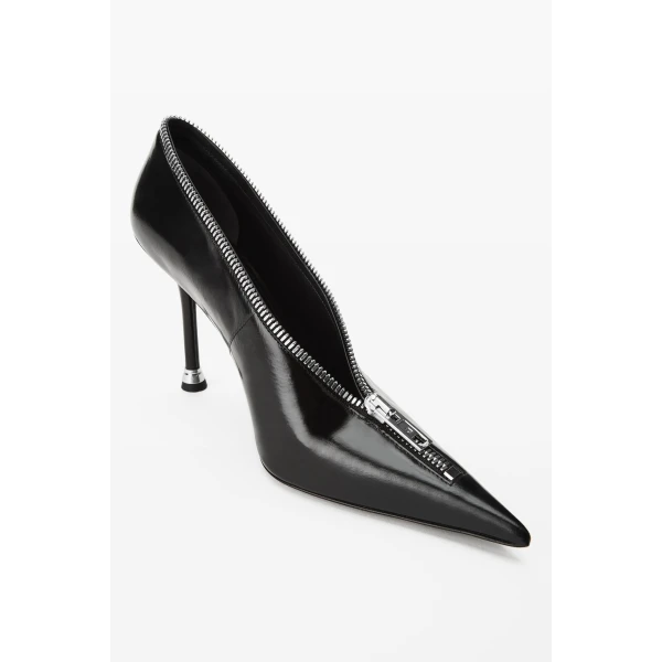 Alexander Wang Akila 105mm Zip-Up Pump in Black | Heels | Coveti