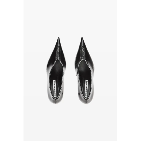 Alexander Wang Akila 105mm Zip-Up Pump in Black | Heels | Coveti