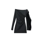 Alexander Wang Asymmetric Drape Mini Dress in Charcoal | Coveti