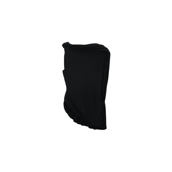 Alexander Wang Asymmetric Drape Twisted Top in Black | Coveti