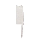 Alexander Wang Asymmetric Ruched Mini Dress in Star White | Coveti