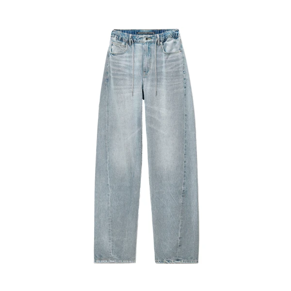 Alexander Wang Balloon Crystal Hotfix Drawcord Jogger in Light Bleach | Coveti