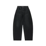 Alexander Wang Blow Up Crystal Hotfix Cursive Logo Pocket Jean in Grey Aged | Coveti