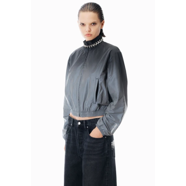 Alexander Wang Blow Up Crystal Hotfix Logo Pocket Jean in Grey Aged | Denim | Coveti