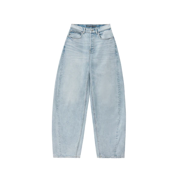 Alexander Wang Blow Up Crystal Hotfix Logo Pocket Jean in Light Bleach | Coveti