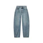 Alexander Wang Blow Up Crystal Hotfix Logo Pocket Jean in Vintage Light Indigo | Coveti