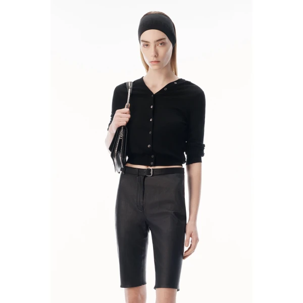 Alexander Wang Button-Front Cardigan in Black | Cardigan | Coveti