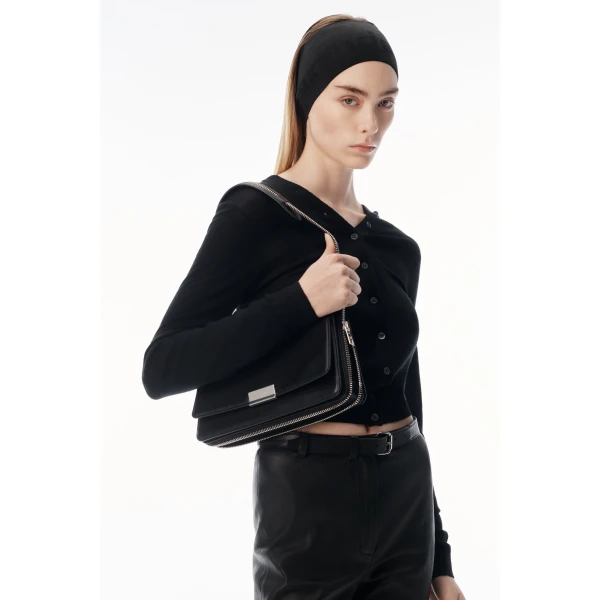 Alexander Wang Button-Front Cardigan in Black | Cardigan | Coveti