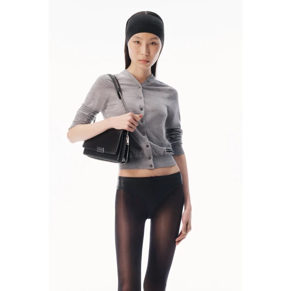 Alexander Wang Button-Front Cardigan in Heather Grey | Cardigan | Coveti