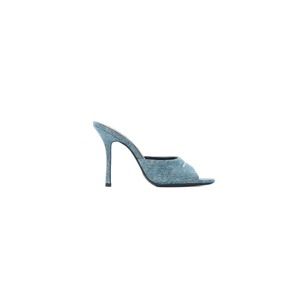 Alexander Wang Cher 105mm Denim Mule in Vintage Medium Indigo | Coveti
