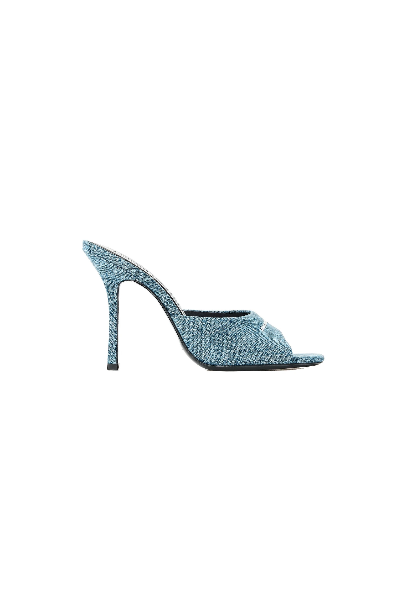 Alexander Wang Cher 105mm Denim Mule in Vintage Medium Indigo Alexander Wang Cher 105mm Denim Mule in Vintage Medium Indigo | Coveti