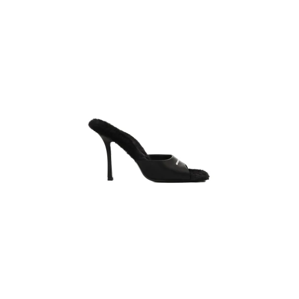 Alexander Wang Cher 105mm Faux Fur Mule in Black | Coveti