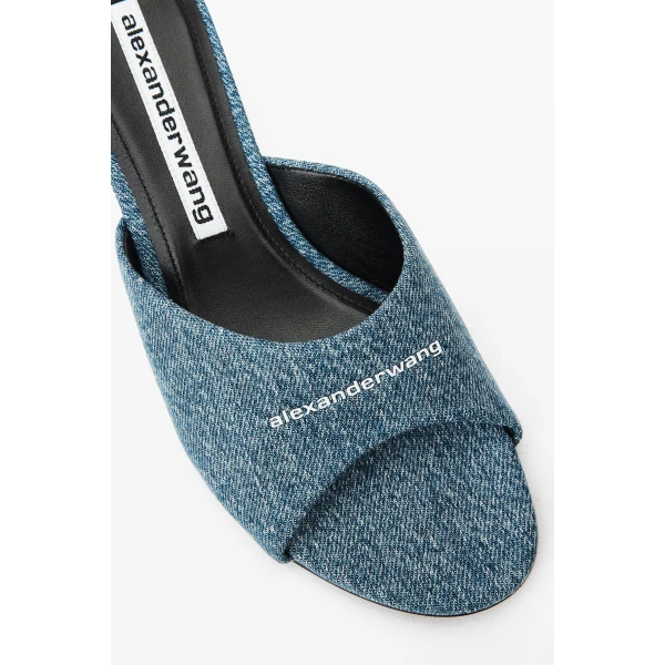 Alexander Wang Cher 35mm Kitten Mule in Blue | Mules | Coveti