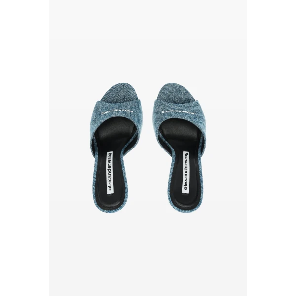 Alexander Wang Cher 35mm Kitten Mule in Blue | Mules | Coveti