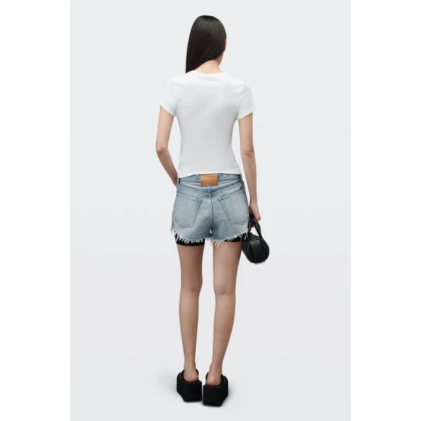Alexander Wang Cherry Graphic Tee with Contrast Trim in White | T-shirts | Coveti