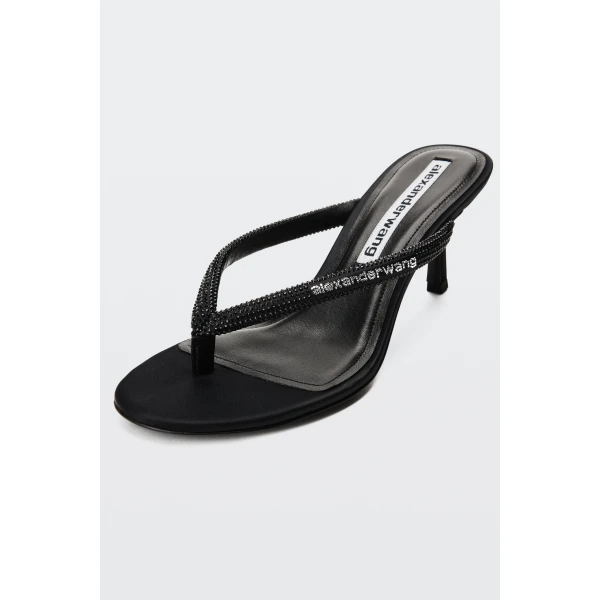 Alexander Wang Courtney 65mm Thong Logo Sandal in Black | Sandals | Coveti