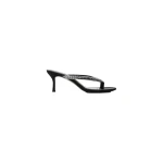 Alexander Wang Courtney 65mm Thong Logo Sandal in Black and Silver | Coveti